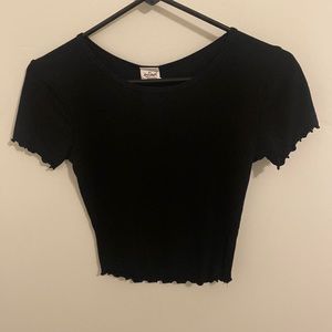 black shirt cropped size small